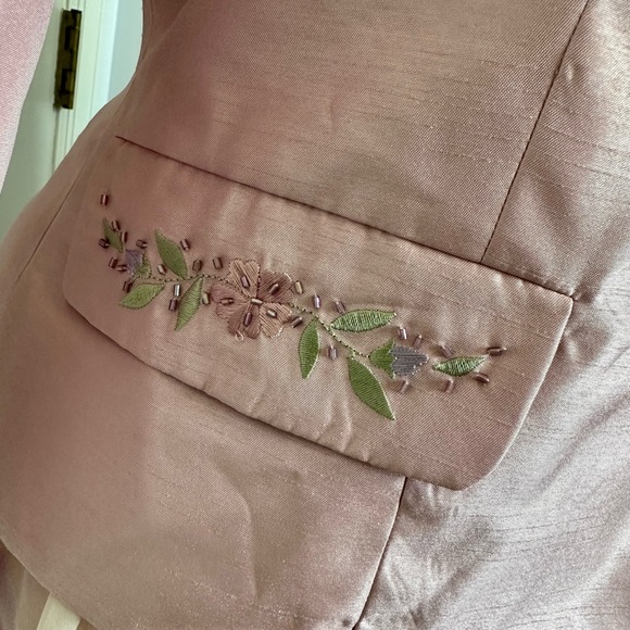 NWT Studio I Pink Beaded Mother of the Bride Skirt Jacket Set Dress Suit Sz 10 - Picture 5 of 11